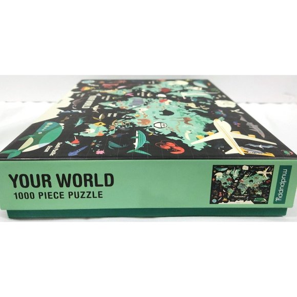 Mudpuppy YOUR WORLD 1000 pieces Jigsaw Puzzle COMPLETE 27x20" world map animals - Picture 12 of 12